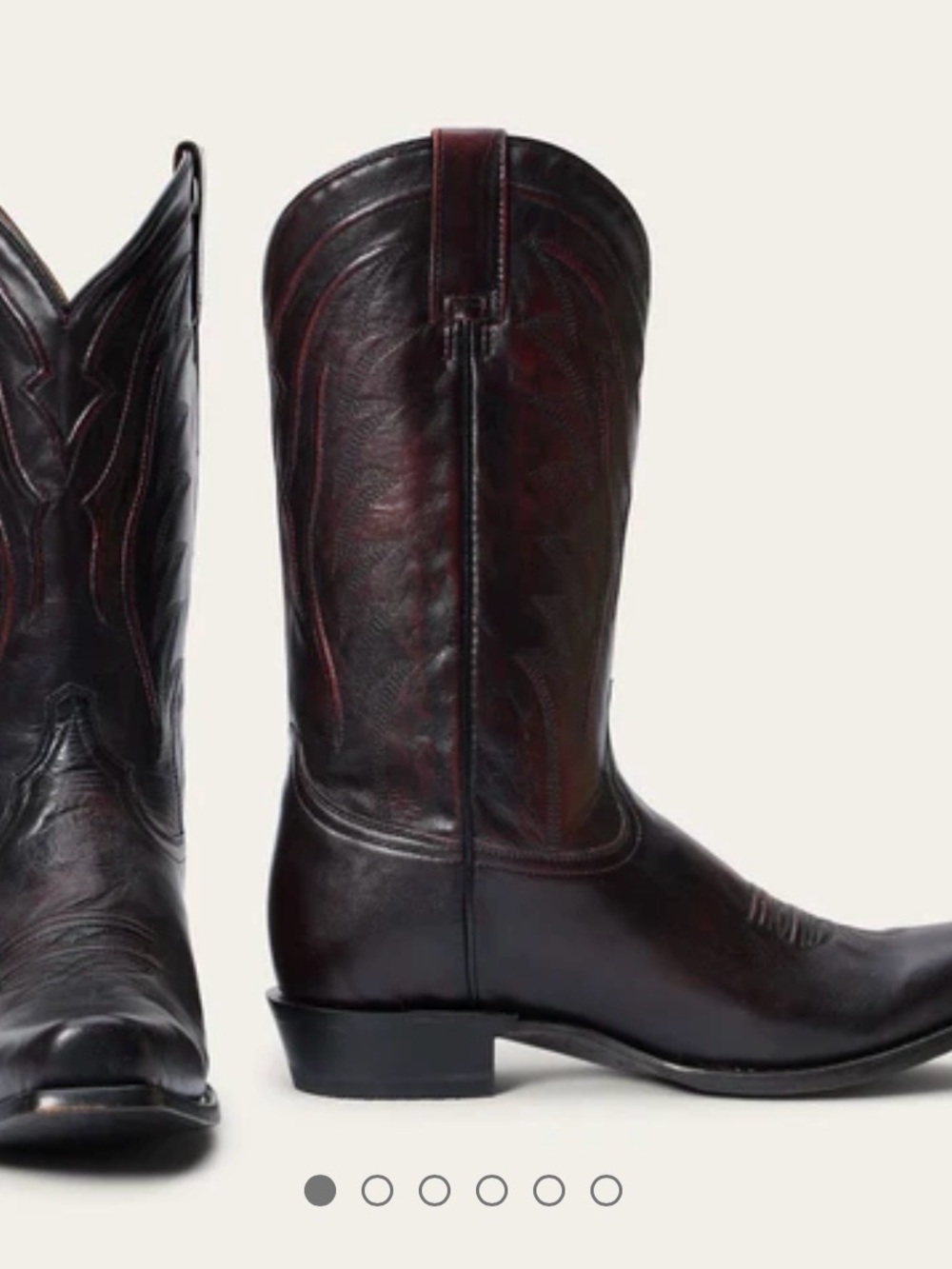 Used-Stetson Men's Dark Brown & Burgundy Western Cowboy Boots